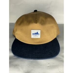 Patagonia Range Cap Hat Snapback Flat Bill Duck Canvas Brown Netplus NWT